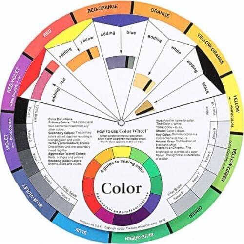 Professional Tattoo Pigment Nail 12color Wheel Card Paper Supplies Design Threetier Round Mix The Central Circle Rotates Eyebrow