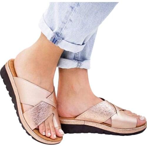 Fashion Womens Flat Slippers New Summer Women Casual Beach Open Toe Sandals Womens Footwear Tenis Feminino Large Size 34-43