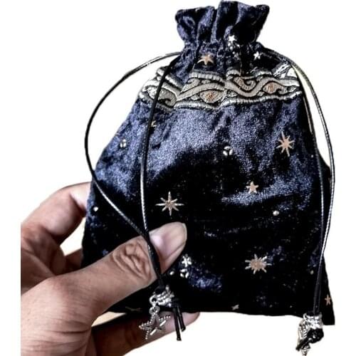 Tarot Card Storage Bag Velvet Soft Jewelry Flanne Drawstring Pouch Board Game Cards