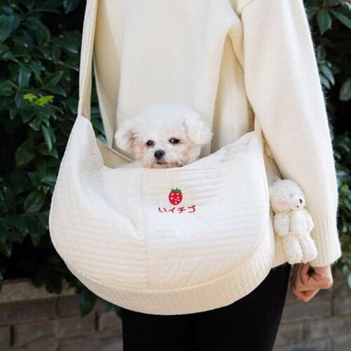 Pet Out Bag Messenger Cat and Dog Bags Anti Running Buckle Protect Pets Machine Washable No Deformation