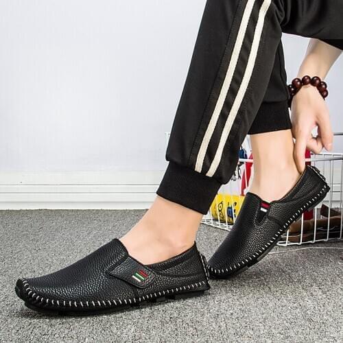 Uomo spring autumn classic shoe mannen Moccasins summer men Male casual black leather white size man mens fashion male schoenen