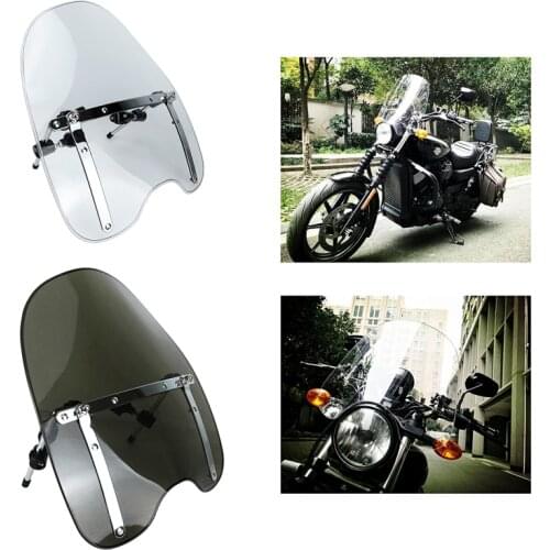 1 Pcs Smoke/Gray Universal Motorcycle Windscreen Front Windshield For Harley Davidson Sportster Dyna Glide Softail XL 883 1200