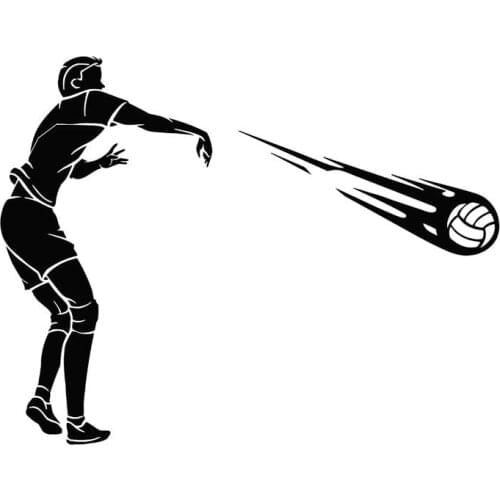 Players Volleyball Game Cartoon Decals Fashion Decorative Decals Personalized Pvc Waterproof Decals Black/white, 17cm * 13cm