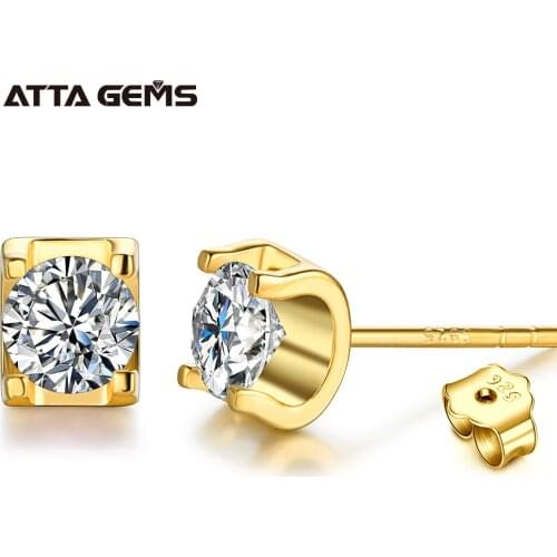 0.5 Carat D Color Moissanite Diamond Stud Earrings For Women Moissanite 18K Gold Sparkling Wedding Fine Jewelry with GRA