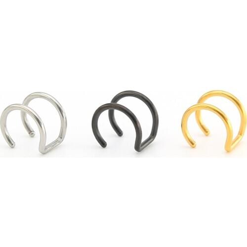 1pcs Fashion Gold Color Ear Cuffs Clip Earrings For Women Climbers No Piercing Fake Cartilage Earring Stainless Steel