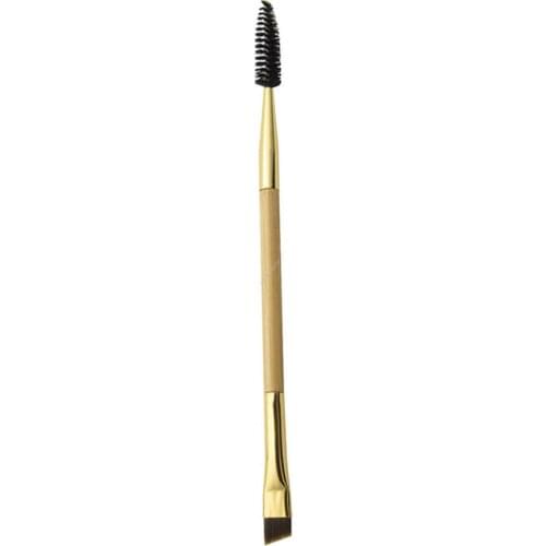 1Pcs Professioal Makeup Tools Bamboo Handle Double Eyebrow Brush + Eyebrow Comb And Makeup Brush