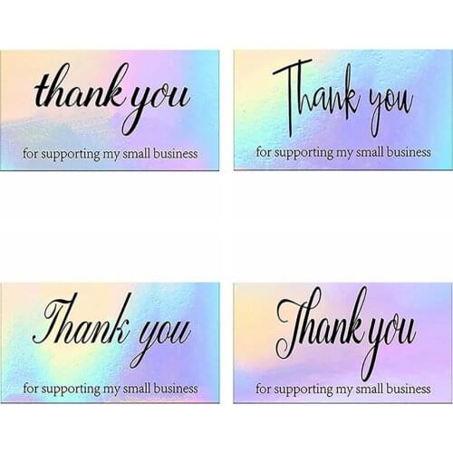 10-50Pcs/Pack Rainbow Thank You For Supporting My Small Business Cards Thank You Card For Your Order Greeting For Party