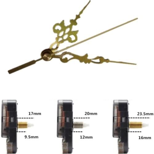 10sets/lot 12888 SUN Hollow Gold hands Step-seconds Movement Quartz Wall Clock Movement Mechanism Repair with screw gasket hook