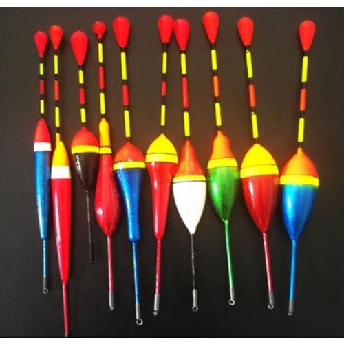 10Pcs/Lot Fishing Floats Set Buoy Bobber Fishing Light Stick Floats Mix Size Color float buoy For Fishing Tackle Accessories