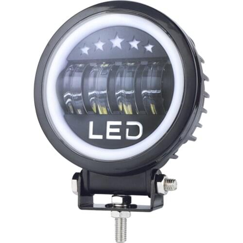 4 inch Work Light 30W LED Angel Eyes Driving Light Fog Light White Halo 6000K 4 Leds 12V For Motorcycle Jeep ATV Truck Car Bike