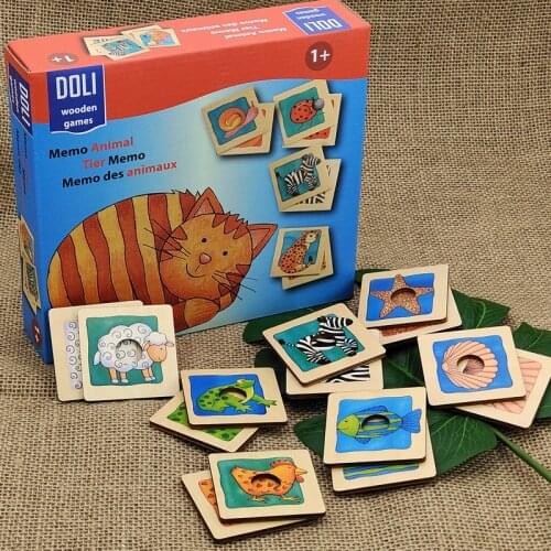 48pcs Animal Fur Pattern Matching Puzzle Toys Montessori Early Educational Wooden Matching Board Puzzle Game Toys For Children