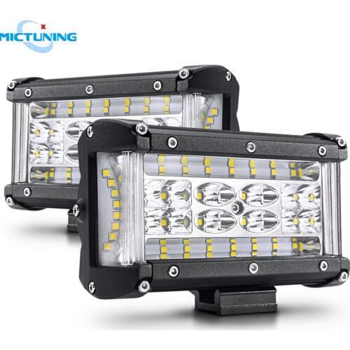 MICTUNING 5inch Dual Side Shooter Pods Trucks Offroad Spot Flood Combo Front Grill Auxiliary Lamps Automotive LED Work Light Bar