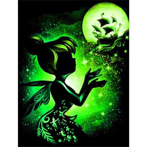 5D DIY Full Round Diamond Painting Cartoon Princess Cross Stitch Moon 3D Embroidery Boat Rhinestone Mosaic Home Decor Art Y1531