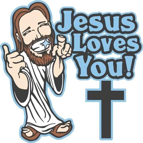 Rule My life Jesus Loves You！Car Stickers Decal Anime Cute Car Accessories Decoration Pegatinas Para Coche