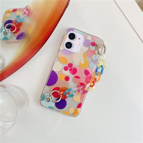 Graffiti Case For iPhone 6 7 8 SE XR X XS Max Soft Silicone Cover For iPhone 12 11 Pro Max Cute 3D Candy color bracelet Cover