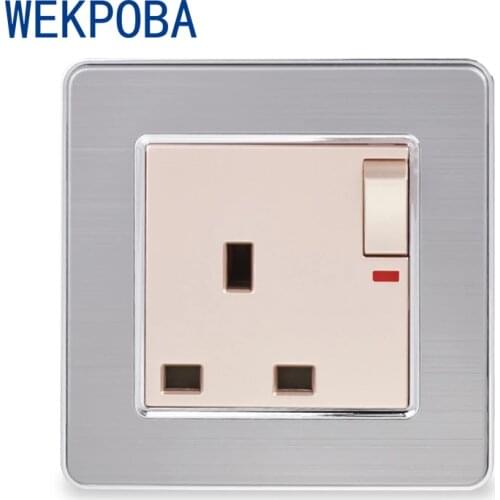 WEKPOBA Ship Now Double Wall EU Socket+Dual USB Charging Port+TV Jack with CAT5E Internet Port /3/5 Hole 13A UK Standard Outlet