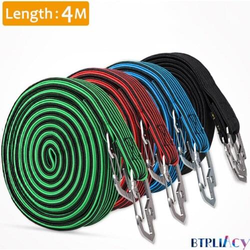 4M Elasticity Strap Binding Cargo Rope for Car motorcycle bike With Metal Buckle Tow Rope Strong Ratchet Belt for Luggage Bag