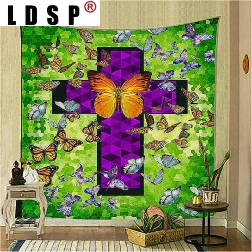 LDSP Tapestry Nordic Ins Psychedelic Hanging Fabric Background Wall Covering Home Decoration Wall Blanket Bedroom Wall Hanging