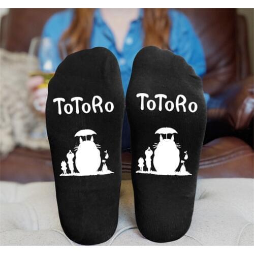 Totoro My Neighbor No Face Man Anime Printed Socks Cotton Autumn Spring Sock Men Women Gift Comfortable