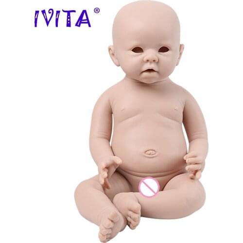 IVITA WG1519 48cm (19inch) 3700g Realistic Silicone Reborn Dolls Newborn Baby Unpainted Unfinished Soft Doll DIY Blank Toys Kit