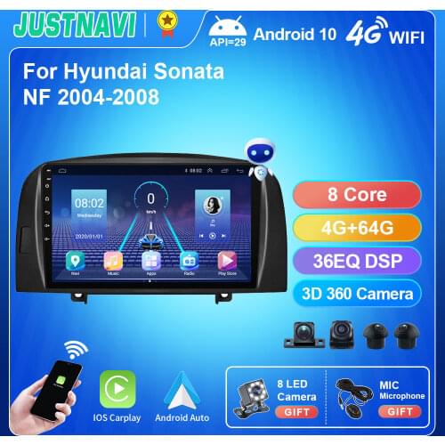 Android 9.0 9 inch Carplay 4G WIFI DSP BT Radio Video Player For HYUNDAI SONATA NF 2004-2008 Head Unit GPS Navigation No DVD