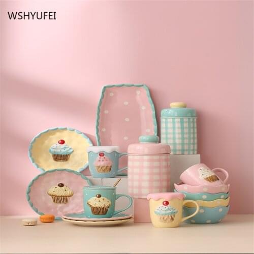 Ceramic creative cute girl mug, handmade coffee with personality and creativity, exquisite large-capacity home coffee cup