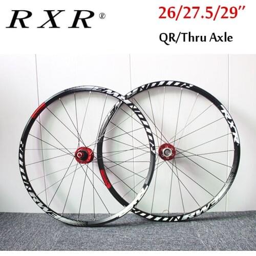 RXR Bicycle Wheel Set 26" 27.5" 29" MTB Wheelsets 7-11 Spee QR/Thru Axle Disc Brake Clinche Mountain Bike Wheels