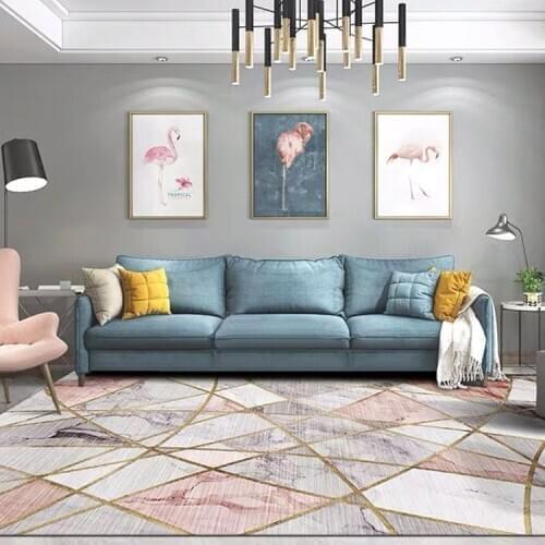 Nordic Living Room Geometry Irregular Pattern Carpet Tea Table Hallway Modern Simple Style Non-slip Kids Play Area Crawl Mats
