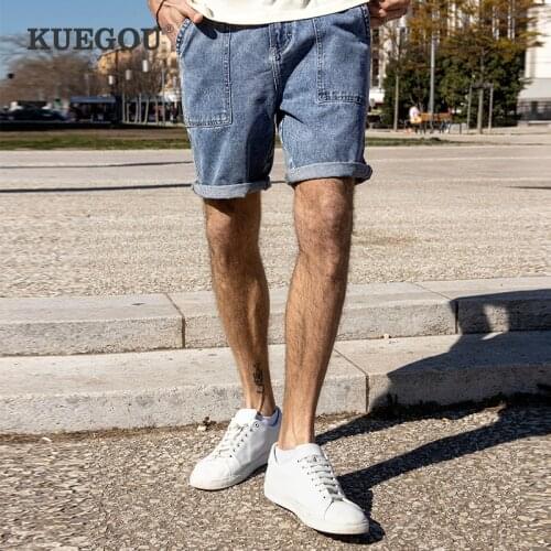 KUEGOU Men's Denim Shorts