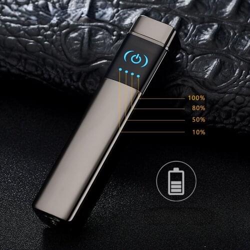 Square Double Arc LCD Induction USB Rechargeable Lighter Smoking Accessories for Weed Sense of Science and Technology Lighter