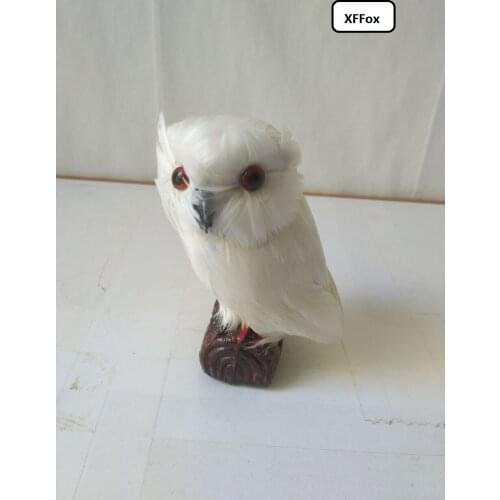 Small cute lifelike white owl model plastic&feather simulation owl doll gift about 12x7cm xf0484