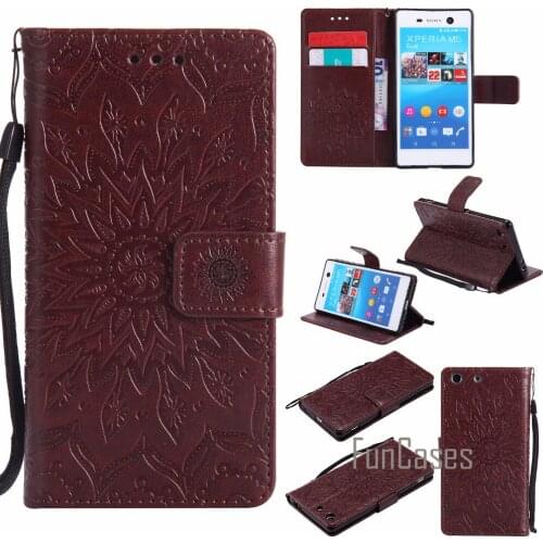 Fashion Embossed Case sFor fundas Sony Xperia M5 Aqua Case sFor coque Sony M5 Dual Cover Case E5603 E5606 E5653 5" + Card Holder