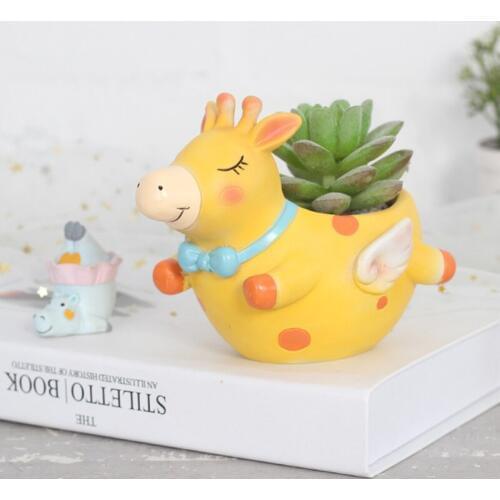 Cartoon Resin Flowerpot Succulents Plant Pot Creative Fleshy Vase Animal Crafts Office Desktop Ornaments Home Garden Decor