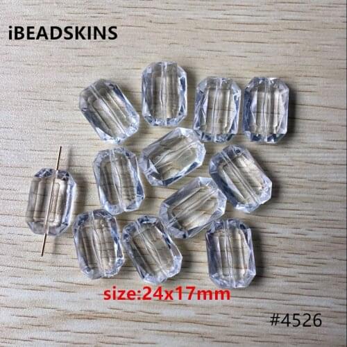 New arrival! 24x17mm 210pcs/lot clear Acrylic cuboid shape beads #4526(Design as shown )