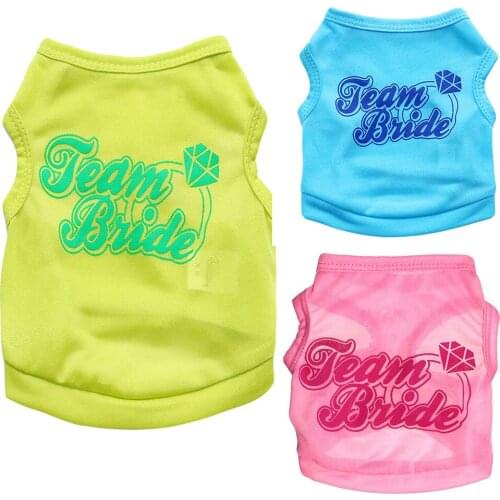 Small and Medium-sized Dog Clothes Summer Simple Sweet Cute Printing Letter T-shirt Vest Breathable Short-sleeved Shirt