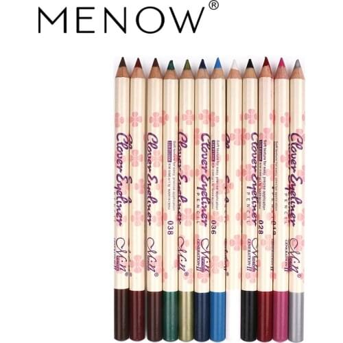 Cross Border Hot Selling menow Miele P15006 Wooden Rod Decorative Pattern Eyeliner 12 Color Crayon Finishing Powder