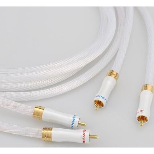 New 1pair 5N Silver plated OCC RCA cable Analog cable RCA audio cable Silver plated