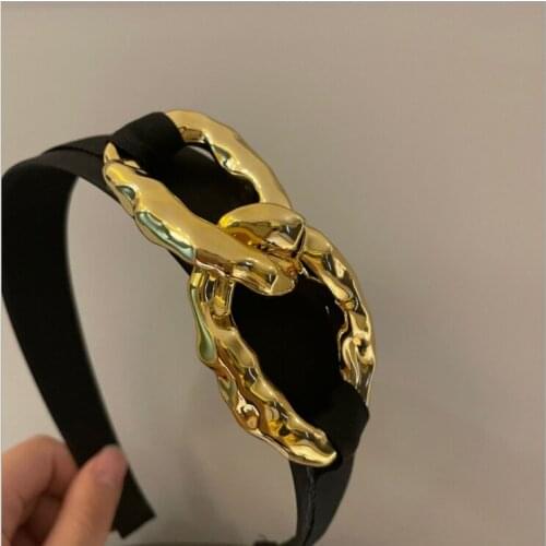 Hairbands Retro simple texture metal headbands wild out ins style fashion new chain headband