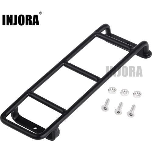 INJORA 1PCS Straight/Curved Metal Black Ladder Stairs for 1:10 RC Rock Crawler Traxxas TRX4 Axial SCX10 90046 D90