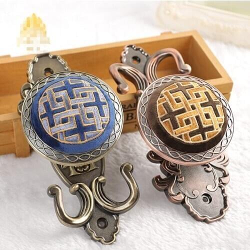 1 pair luxury French embroidery curtain Holdback double hook boutique European simple wall hook Holdbacks N096