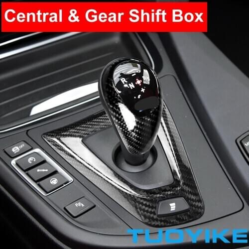 Car Styling Carbon Fiber Central Panel Gear Shift Knob Cover For BMW M2 F87 M3 F80 M4 F82 M5 F83 F10 F85 X5M X6M F86 F12 F13