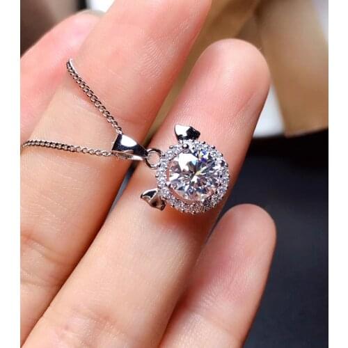 Cupids arrow shiny 1 carat moissanite necklace for women jewelry 925 sterling silver Valentine gift love express