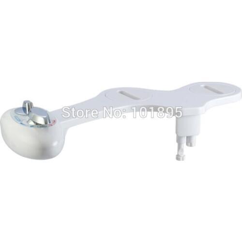 Ultra Thin Non-Electric Mechanical Toilet Seat Bidet with Dual Nozzle Sprayer Fresh Water Spray for Personal Hygiene