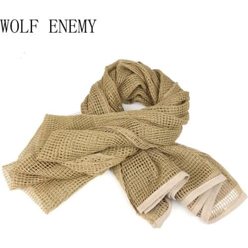 Military Camouflage Tactical Mesh Breathbale Scarf Sniper Face Veil Scarves For Camo Airsoft Hunting Cycling Neckerchief