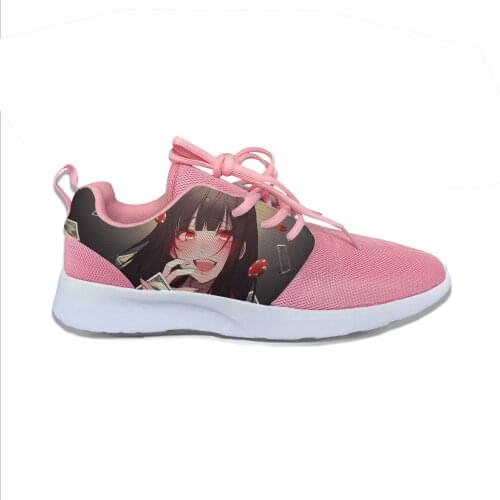 Japanese Anime Manga Kakegurui Jabami Yumeko Sport Running Shoes Casual Breathable Lightweight 3D Print Female Women Sneakers