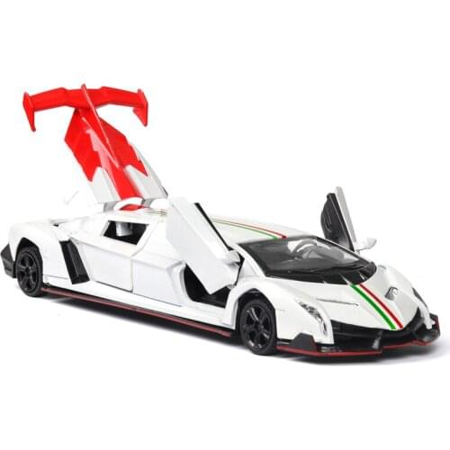 1/32 Scale ExtendedLamborghini Veneno Diecast Alloy Pull Back Car Collectable Toy Gifts for Children