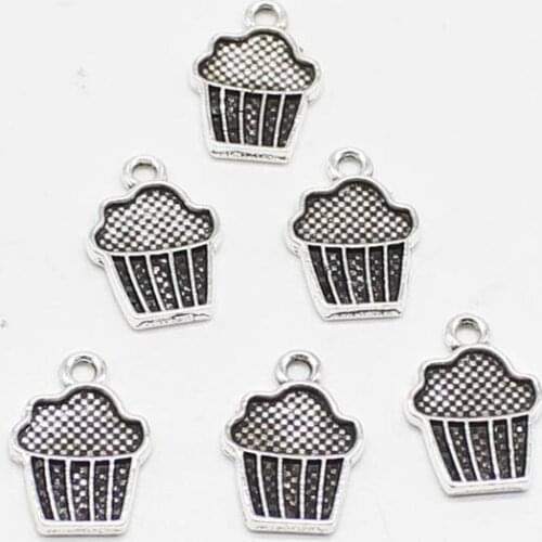 12PCS Jewelry Accessories 16*11MM Ice Cream Ice Cream Alloy Cake Pendant Vintage Cone DIY Material Wholesale