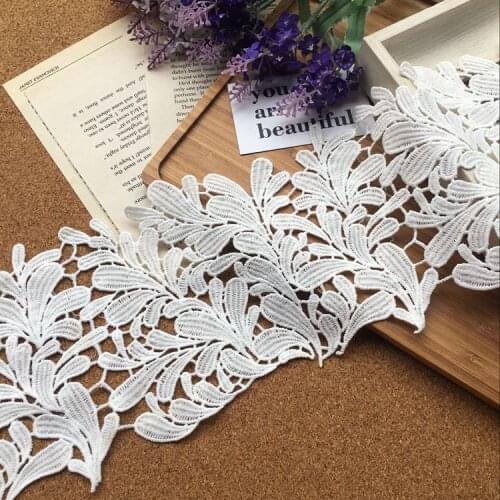 13CM width White Embroidered Fabric Lace Trim Ribbon Handmade DIY Sewing Supplies Craft For Costume Decoration