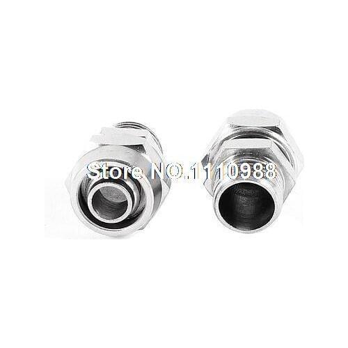 Silver Tone 13mm Male Thread to 8mmx12mm Hose Straight Quick Connectors 2 Pieces