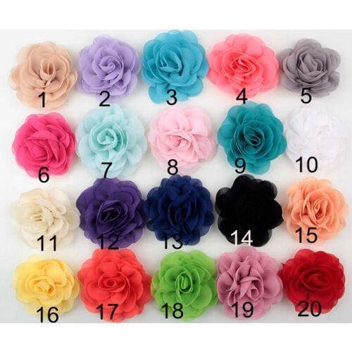 300pcs/lot Decorative Chiffon Flowers For Hair Clips Fabric Rose Flower With Alligator/Duckbill Clip Wedding Flowers Accessories